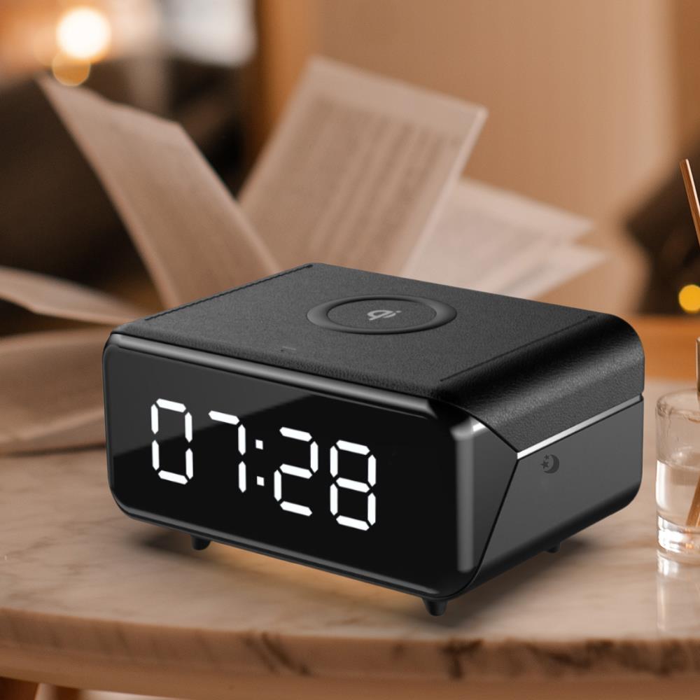 นาฬิกาตั้งโต๊ะดิจิทัล RIN 215270402 6X4 นิ้ว สีดำ