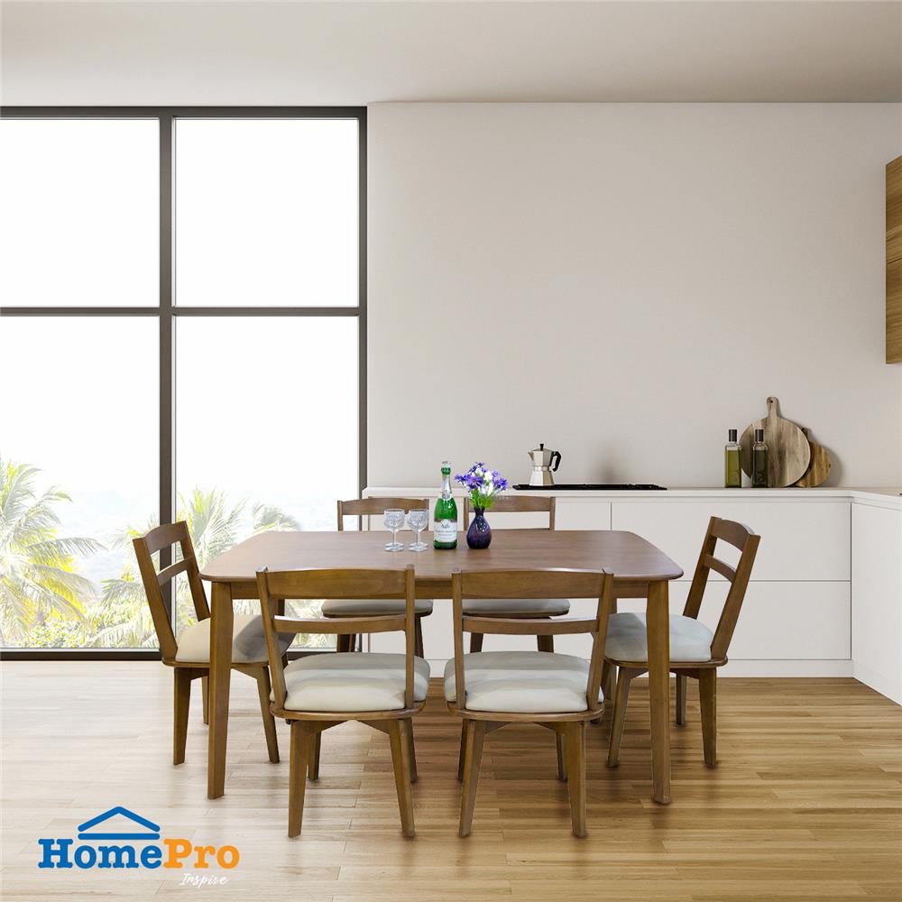 ชุดโต๊ะอาหาร 6 ที่นั่ง FURDINI KARAKED สีวอลนัท
