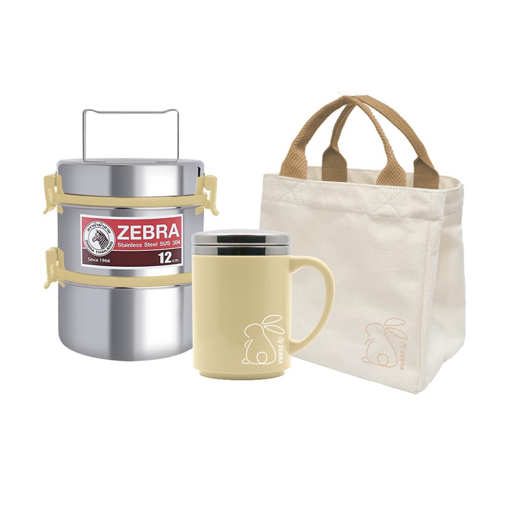 ชุดปิ่นโต 12 ซม. พร้อมกระเป๋า ZEBRA RABBIT