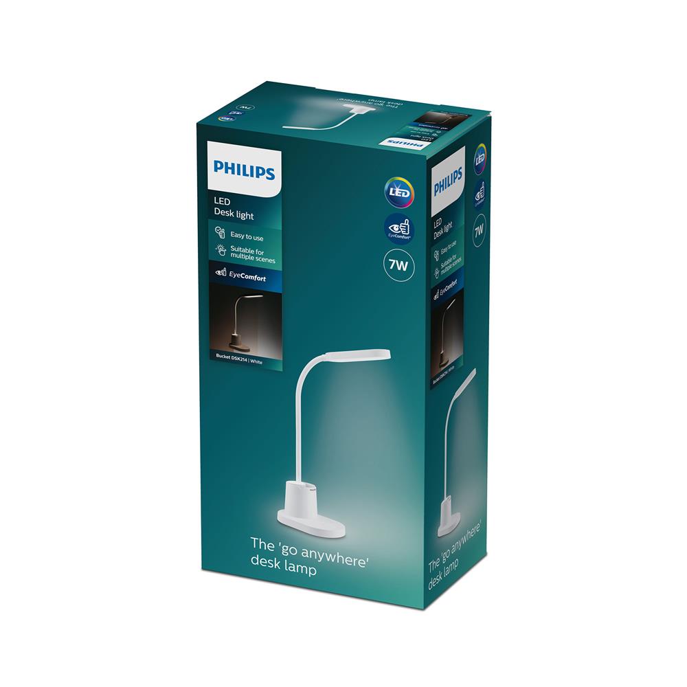 ไฟอ่านหนังสือ LED PHILIPS BUCKETDSK214 7 วัตต์ (DAYLIGHT, COOL WHITE, WARM WHITE) สีขาว