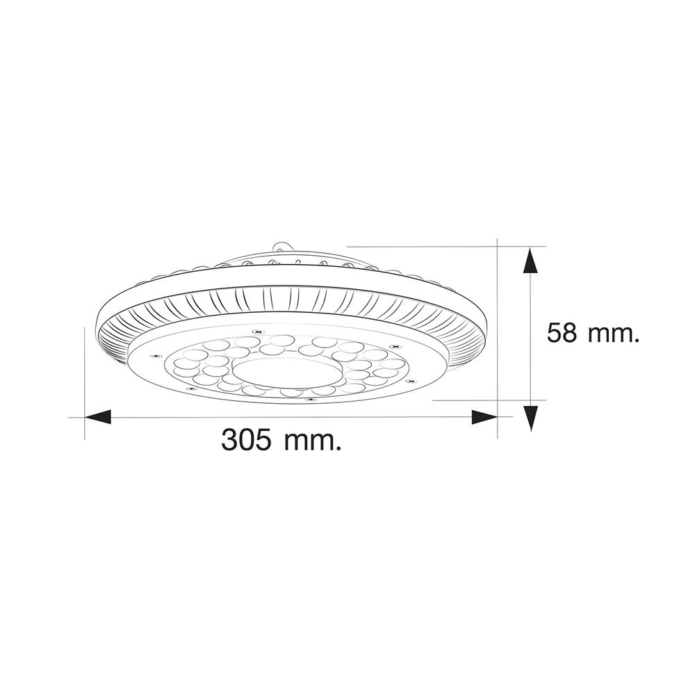 โคมไฮเบย์ LED HI-TEK HFIHE0150D 150 วัตต์ DAYLIGHT สีดำ