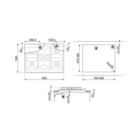 เตาฝังแก๊ส SMEG SRV876POGH 70 ซม._3