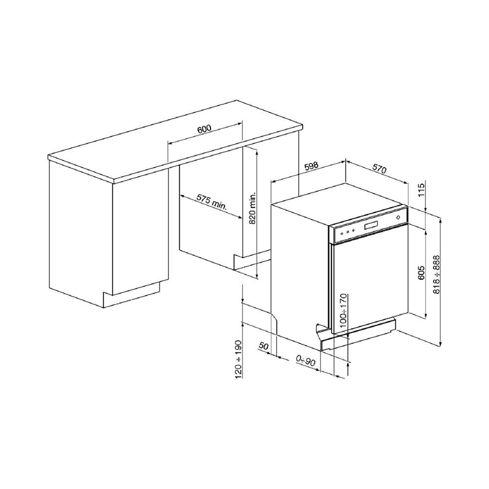 เครื่องล้างจานฝัง SMEG LSPP364CX