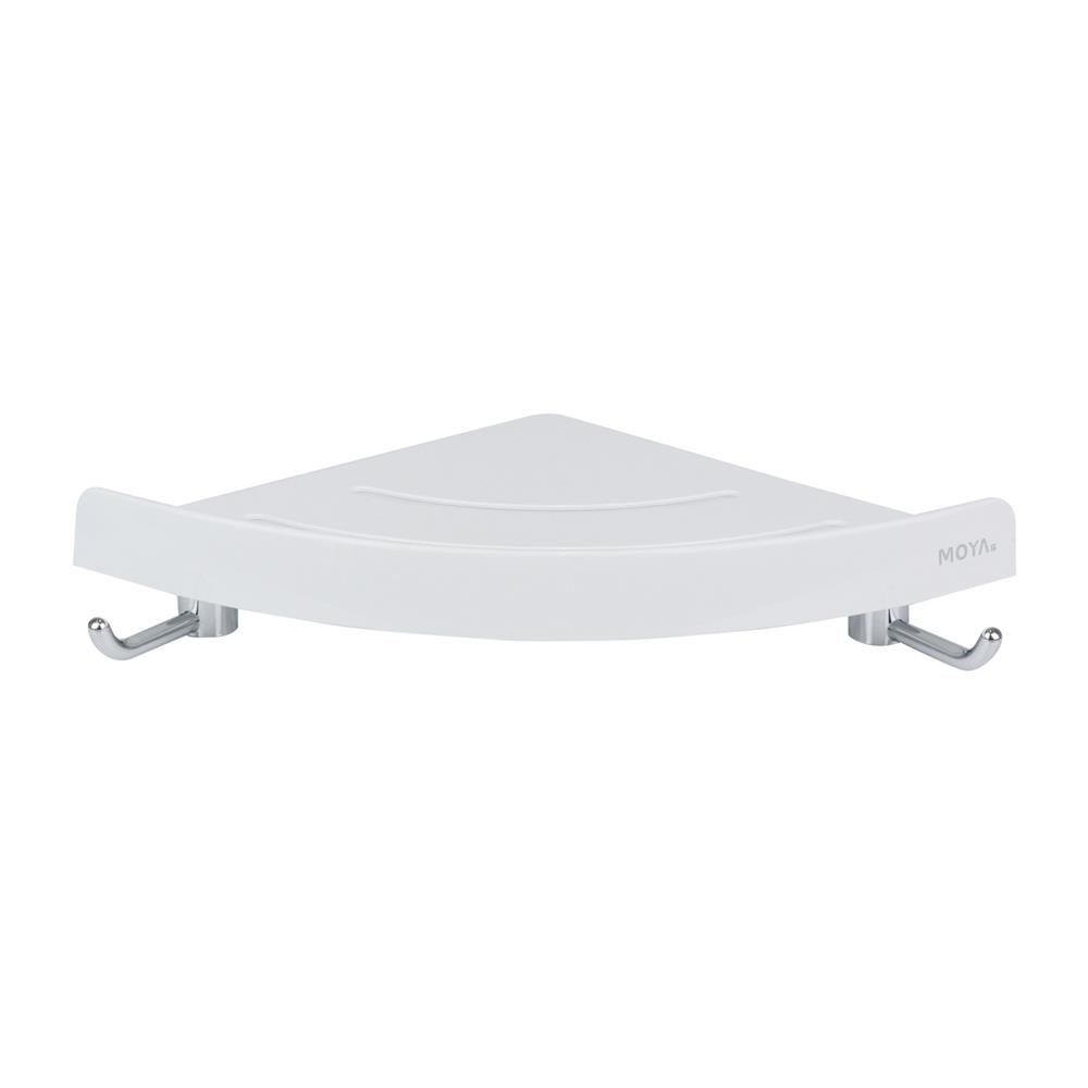 ขอแขวนผ้าพร้อมชั้นวางเข้ามุม MOYA BAS-1008W สีขาว