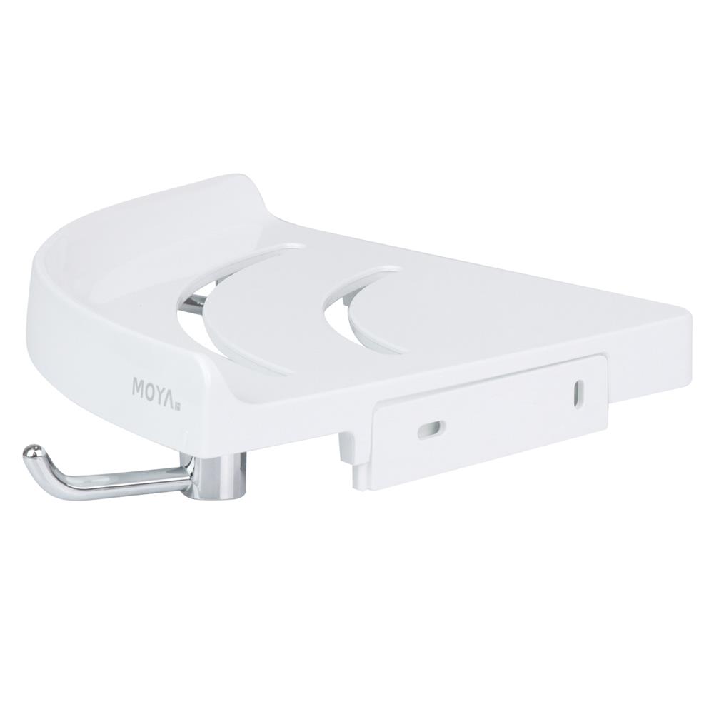 ขอแขวนผ้าพร้อมชั้นวางเข้ามุม MOYA BAS-1008W สีขาว