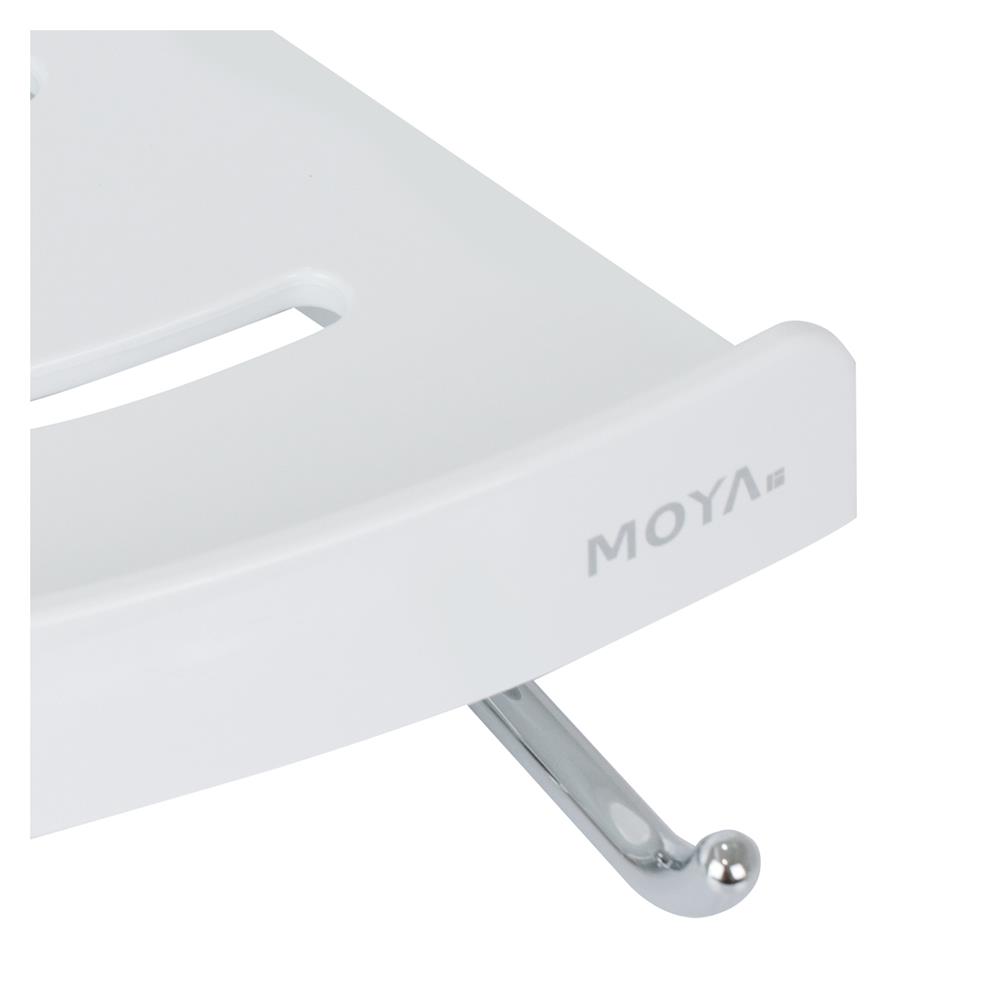 ขอแขวนผ้าพร้อมชั้นวางเข้ามุม MOYA BAS-1008W สีขาว