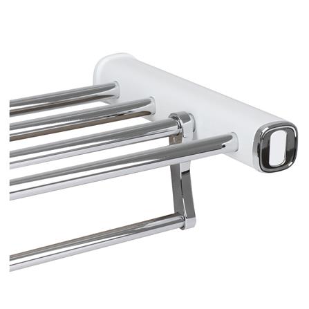 ชั้นวางพร้อมราวและขอแขวน MOYA BAS-1001W สีขาว_2