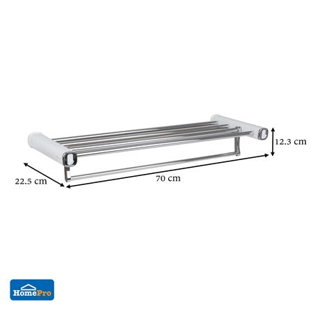 ชั้นวางพร้อมราวและขอแขวน MOYA BAS-1001W สีขาว_6