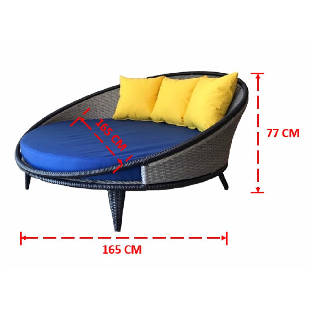 เตียงพักผ่อน IVY DB034 GALAXY DAYBED สีเทา/ดำ