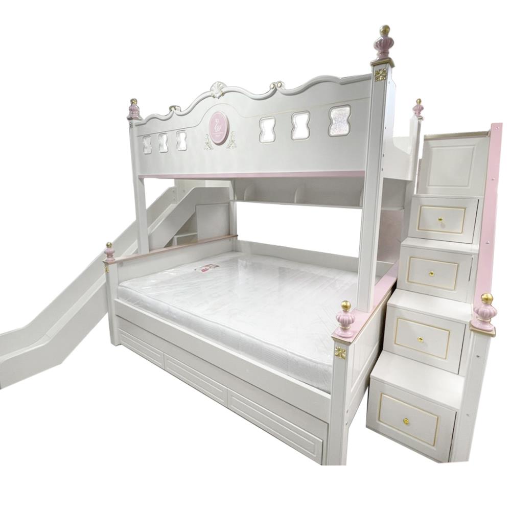 เตียง 2 ชั้น 5 ฟุต DREAM CAR KID QUEEN SLIDER 1007-5 สีชมพู/ขาว