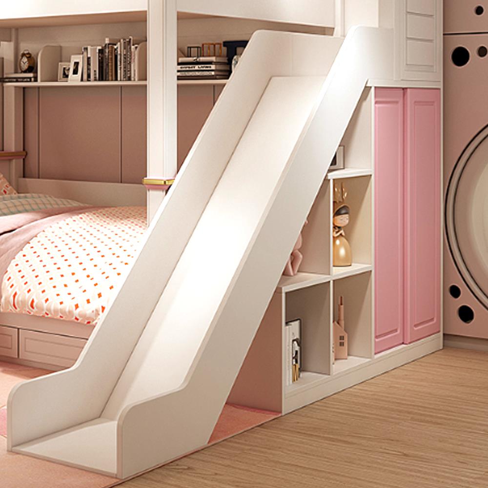 เตียง 2 ชั้น 5 ฟุต DREAM CAR KID QUEEN SLIDER 1007-5 สีชมพู/ขาว