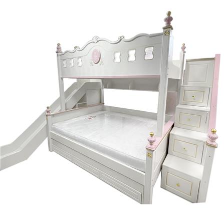 เตียง 2 ชั้น 5 ฟุต DREAM CAR KID QUEEN SLIDER 1007-5 สีชมพู/ขาว_2