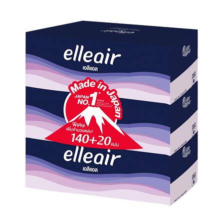 กระดาษเช็ดหน้า ELLEAIR BOX GRAPHIC 140+20 แผ่น แพ็ค 3