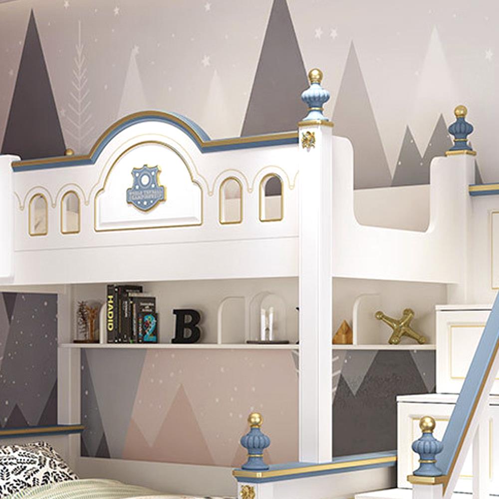 เตียง 2 ชั้น 5 ฟุต DREAM CAR KID CASTLE SLIDER สีน้ำเงิน/ขาว