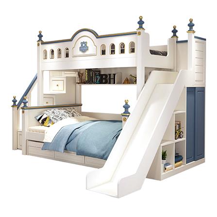 เตียง 2 ชั้น 5 ฟุต DREAM CAR KID CASTLE SLIDER สีน้ำเงิน/ขาว_1