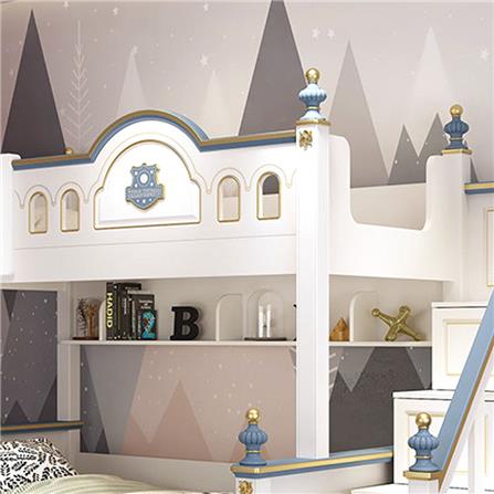 เตียง 2 ชั้น 5 ฟุต DREAM CAR KID CASTLE SLIDER สีน้ำเงิน/ขาว_5