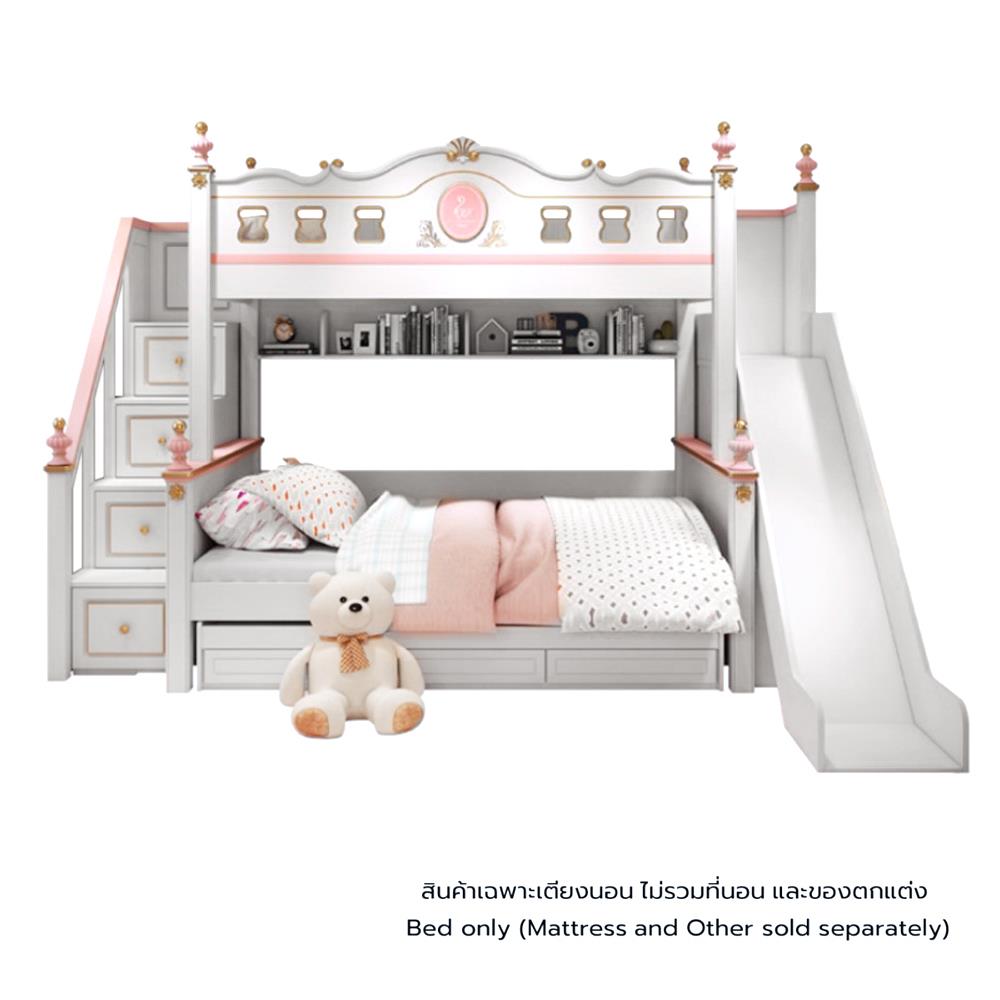 เตียง 2 ชั้น 4 ฟุต DREAM CAR KID QUEEN SLIDER 1007-4 สีชมพู/ขาว