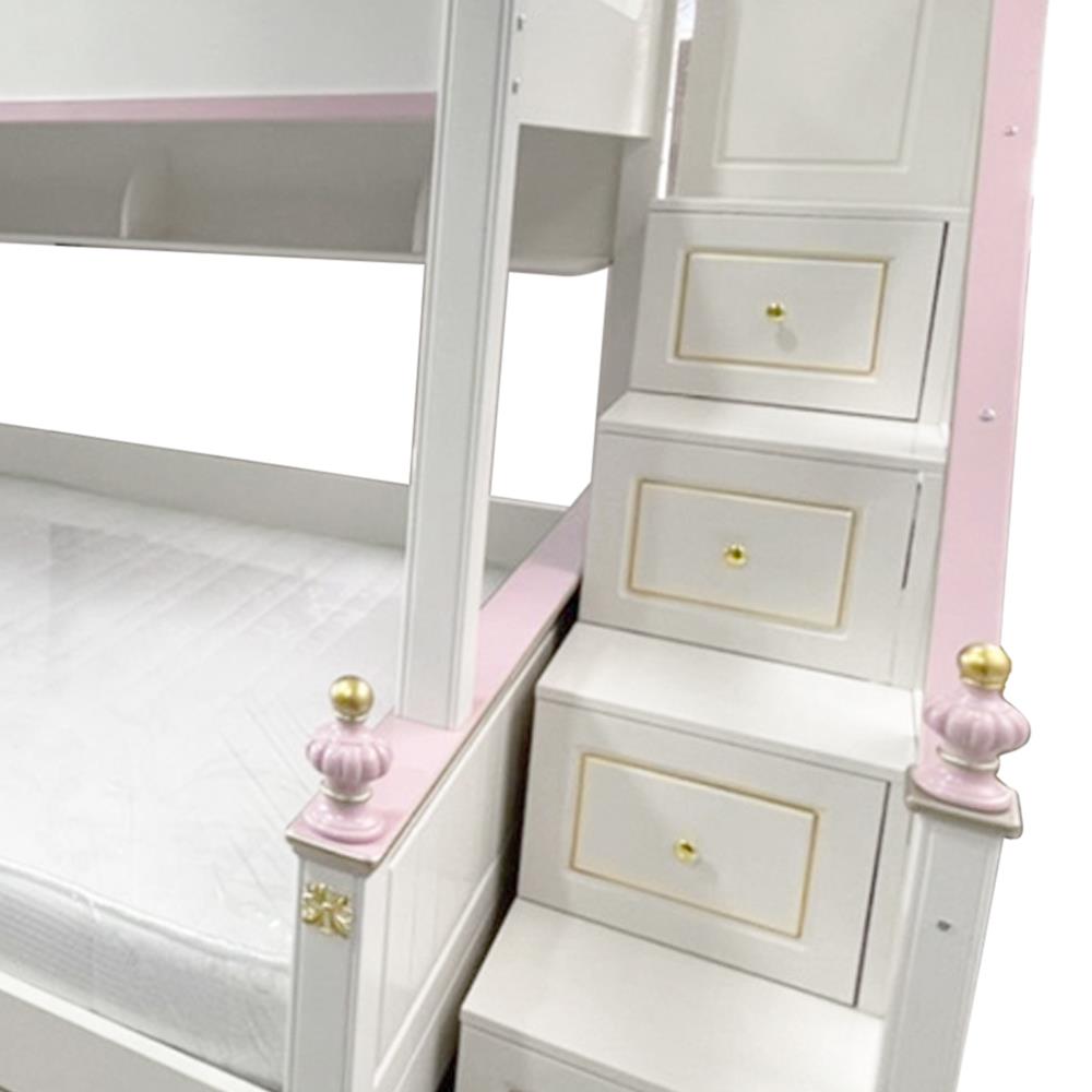 เตียง 2 ชั้น 4 ฟุต DREAM CAR KID QUEEN SLIDER 1007-4 สีชมพู/ขาว