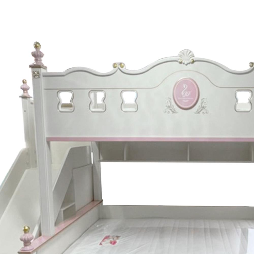 เตียง 2 ชั้น 4 ฟุต DREAM CAR KID QUEEN SLIDER 1007-4 สีชมพู/ขาว