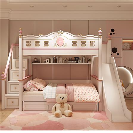 เตียง 2 ชั้น 4 ฟุต DREAM CAR KID QUEEN SLIDER 1007-4 สีชมพู/ขาว_4