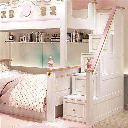 เตียง 2 ชั้น 4 ฟุต DREAM CAR KID QUEEN SLIDER 1007-4 สีชมพู/ขาว_6