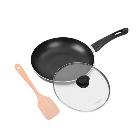 ชุดกระทะ 28 ซม. พร้อมฝาแก้ว ZEBRA WISDOM 3 ชิ้น_1