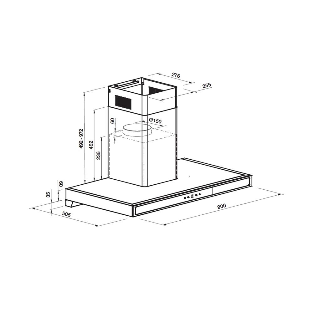 เครื่องดูดควันกระโจม HAFELE BAYU90 90 ซม.