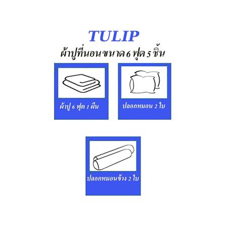ชุดผ้าปูที่นอน 6 ฟุต 5 ชิ้น TULIP DELIGHT 60056-DL552_4