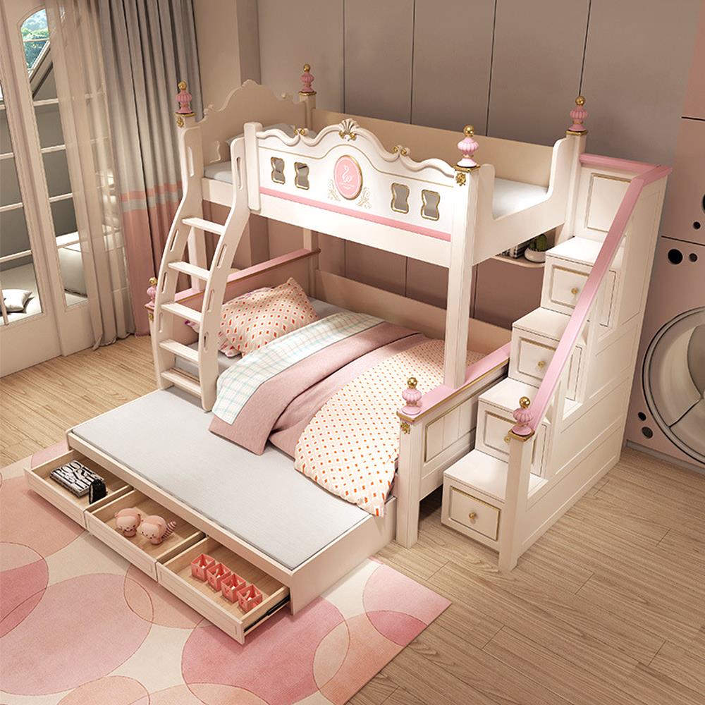 เตียง 2 ชั้น 4 ฟุต DREAM CAR KID QUEEN 1007-4 สีชมพู/ขาว