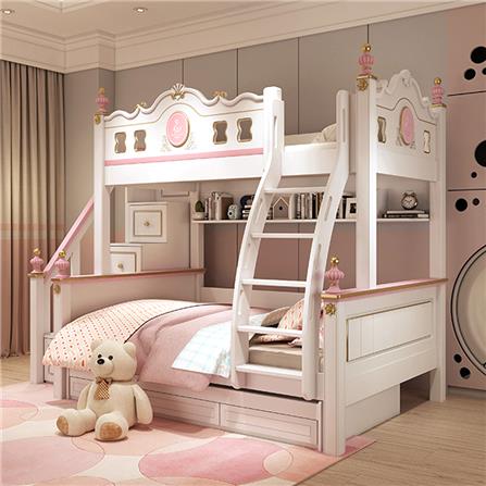 เตียง 2 ชั้น 4 ฟุต DREAM CAR KID QUEEN 1007-4 สีชมพู/ขาว_1