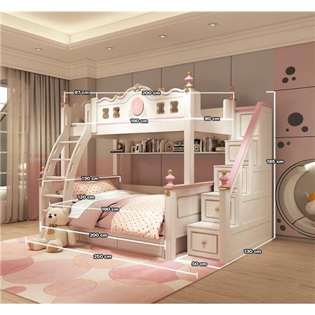 เตียง 2 ชั้น 4 ฟุต DREAM CAR KID QUEEN 1007-4 สีชมพู/ขาว_8