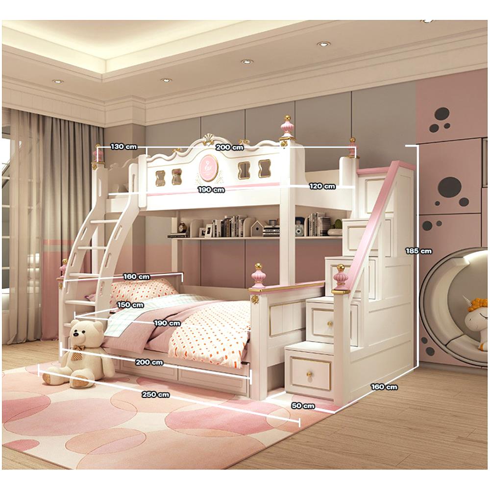 เตียง 2 ชั้น 5 ฟุต DREAM CAR KID QUEEN 1007-5 สีชมพู/ขาว