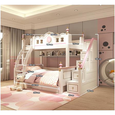 เตียง 2 ชั้น 5 ฟุต DREAM CAR KID QUEEN 1007-5 สีชมพู/ขาว_8