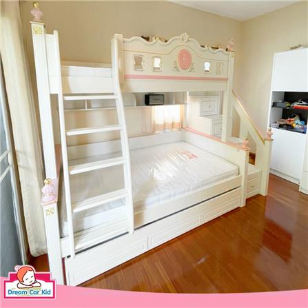 เตียง 2 ชั้น 5 ฟุต DREAM CAR KID QUEEN 1007-5 สีชมพู/ขาว_6