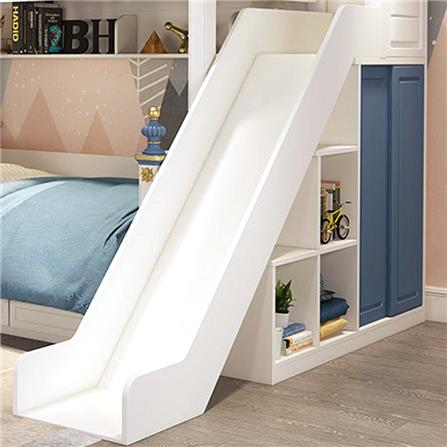 เตียง 2 ชั้น 4 ฟุต DREAM CAR KID CASTLE SLIDER 1006-4 น้ำเงิน/ขาว_3