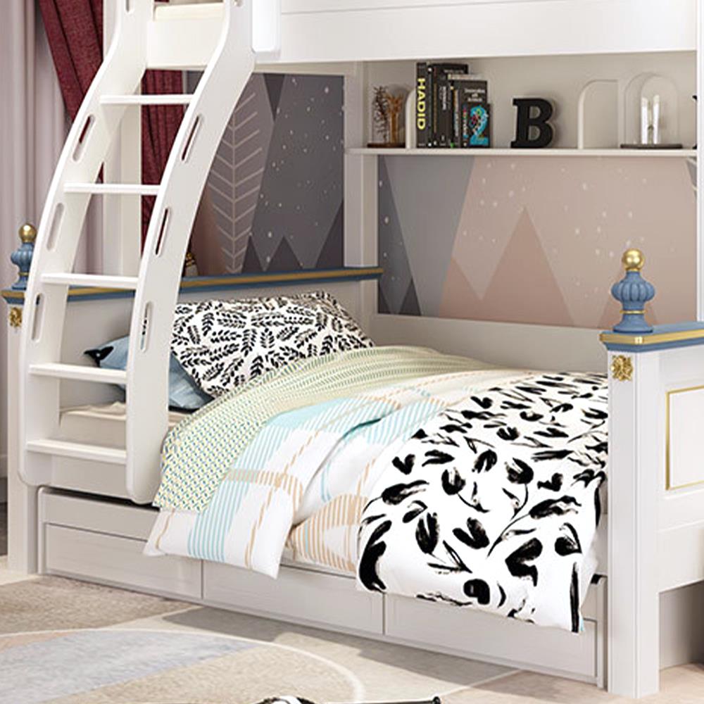 เตียง 2 ชั้น 4 ฟุต DREAM CAR KID CASTLE 1006-4 สีน้ำเงิน/ขาว