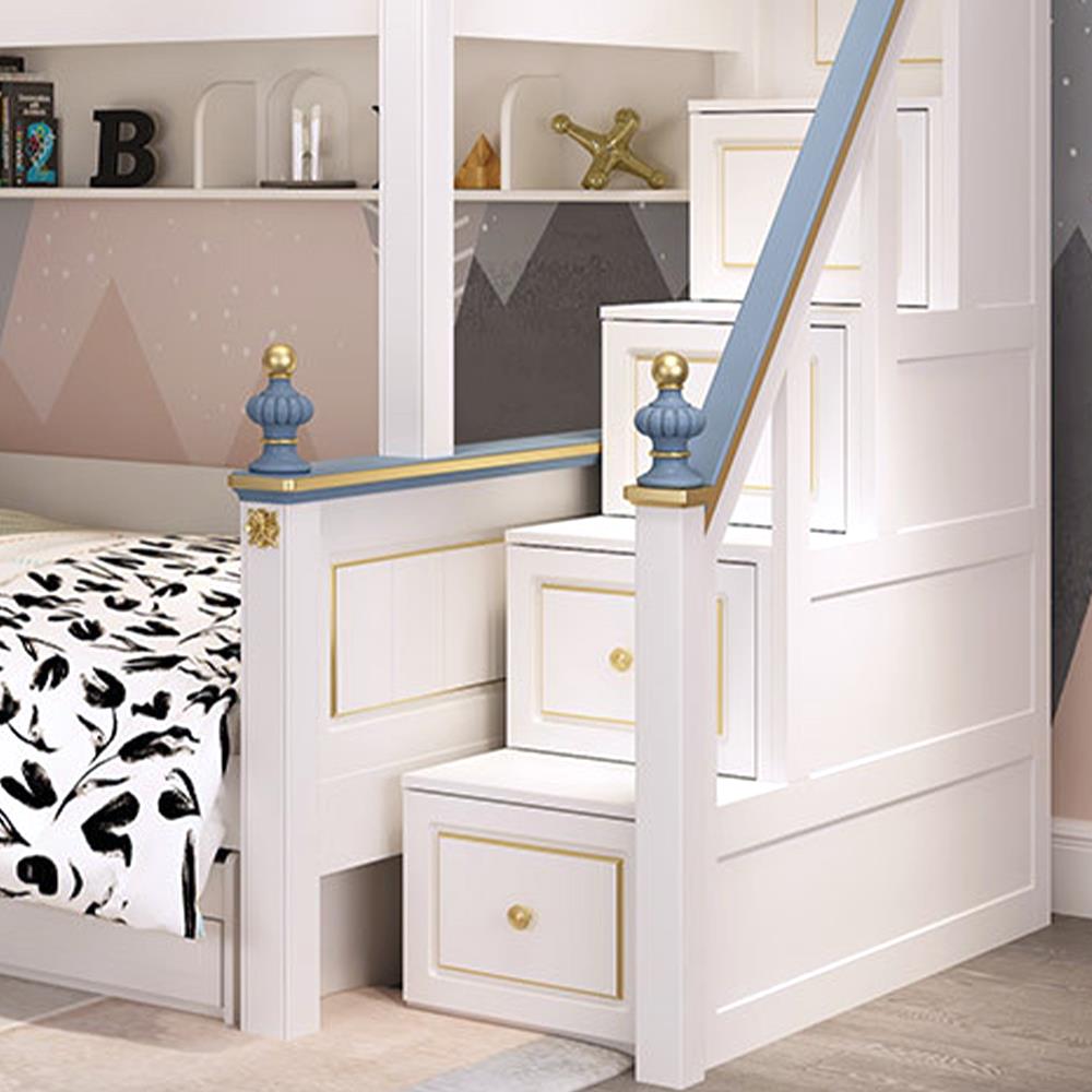 เตียง 2 ชั้น 4 ฟุต DREAM CAR KID CASTLE 1006-4 สีน้ำเงิน/ขาว