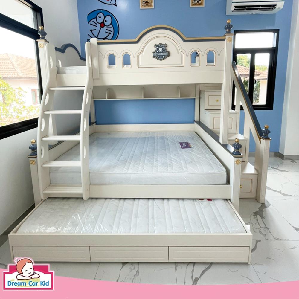 เตียง 2 ชั้น 4 ฟุต DREAM CAR KID CASTLE 1006-4 สีน้ำเงิน/ขาว