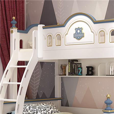 เตียง 2 ชั้น 4 ฟุต DREAM CAR KID CASTLE 1006-4 สีน้ำเงิน/ขาว_2