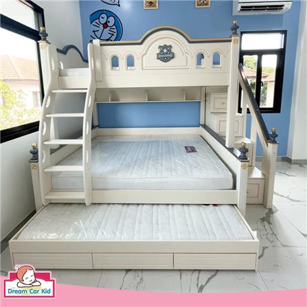 เตียง 2 ชั้น 4 ฟุต DREAM CAR KID CASTLE 1006-4 สีน้ำเงิน/ขาว_6