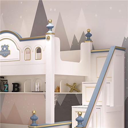 เตียง 2 ชั้น 5 ฟุต DREAM CAR KID CASTLE 1006-5 สีน้ำเงิน/ขาว_4