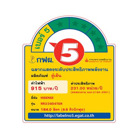 ตู้เย็น 1 ประตู HISENSE RR239D4TGN 6.5 คิว สีเงิน_5