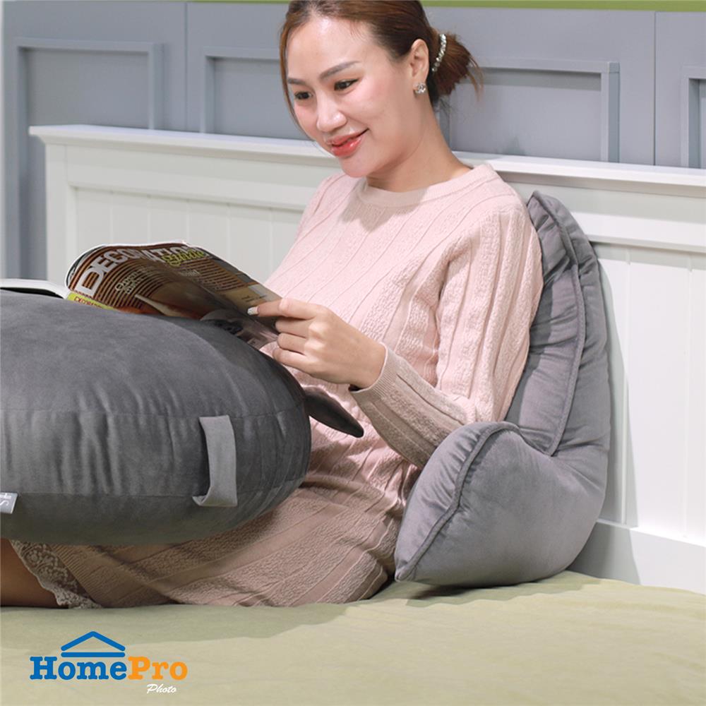 เบาะรองหลัง HOME LIVING STYLE MIAOW 20X26 นิ้ว สีเทา