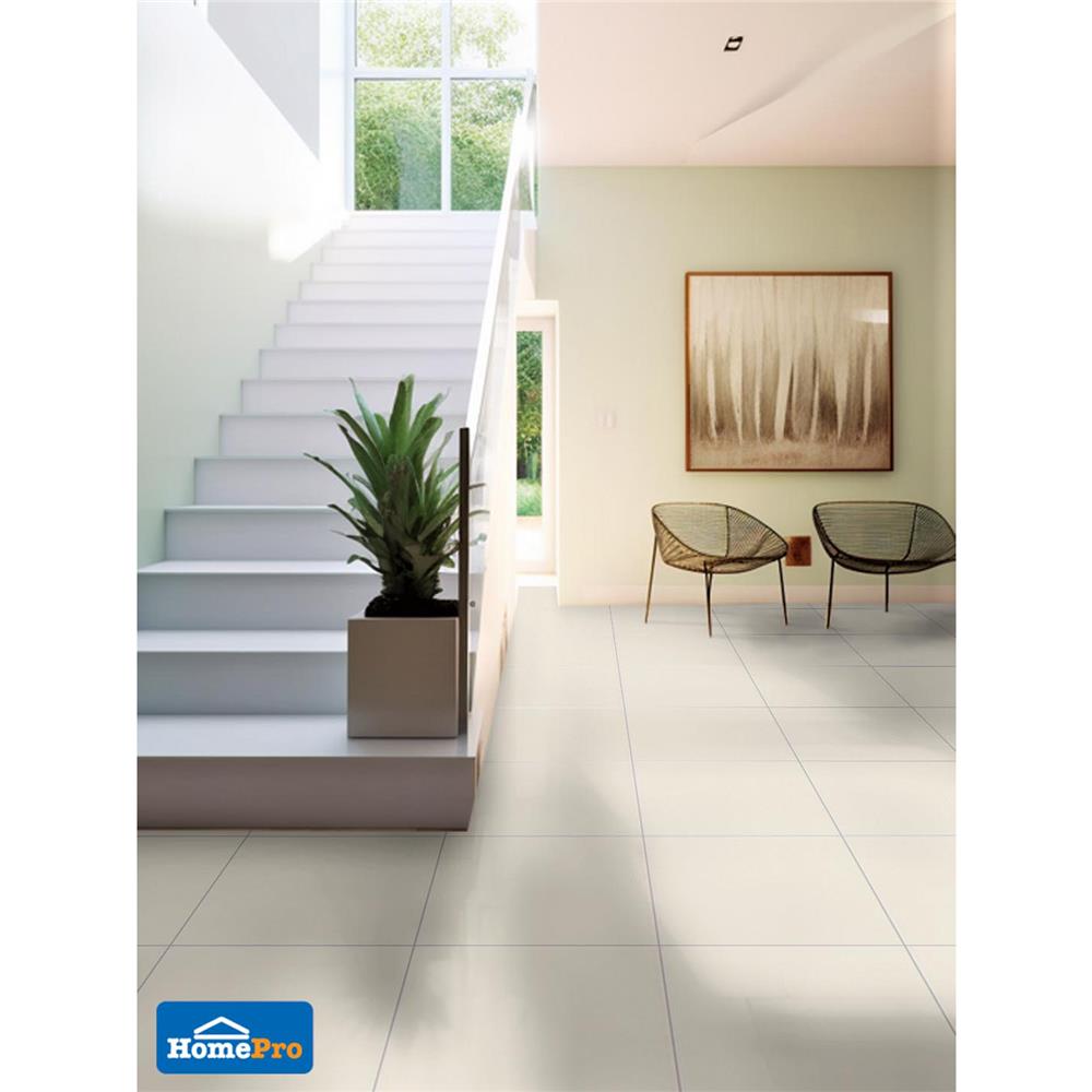 กระเบื้องพื้นพอร์ซเลน 60x60 ซม. TARA ซุปเปอร์ ไวท์ ครีม A 1.44M2