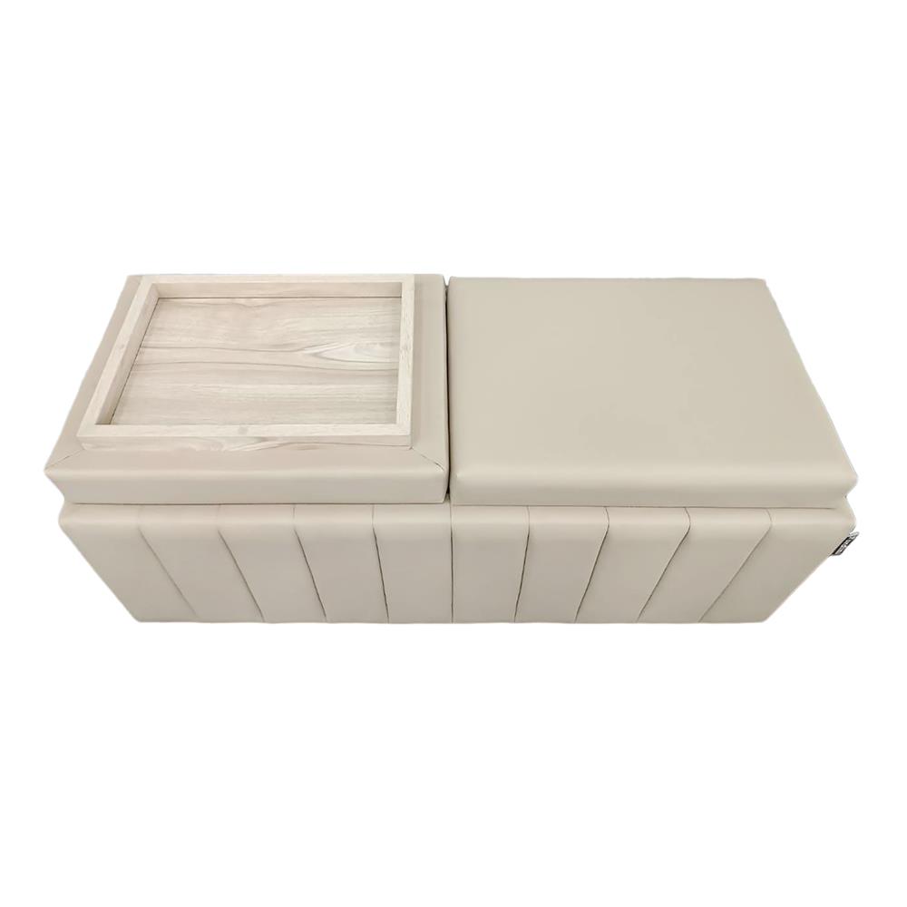 สตูลเหลี่ยม 2 ที่นั่ง FURDINI HELENA PU สีเบจ