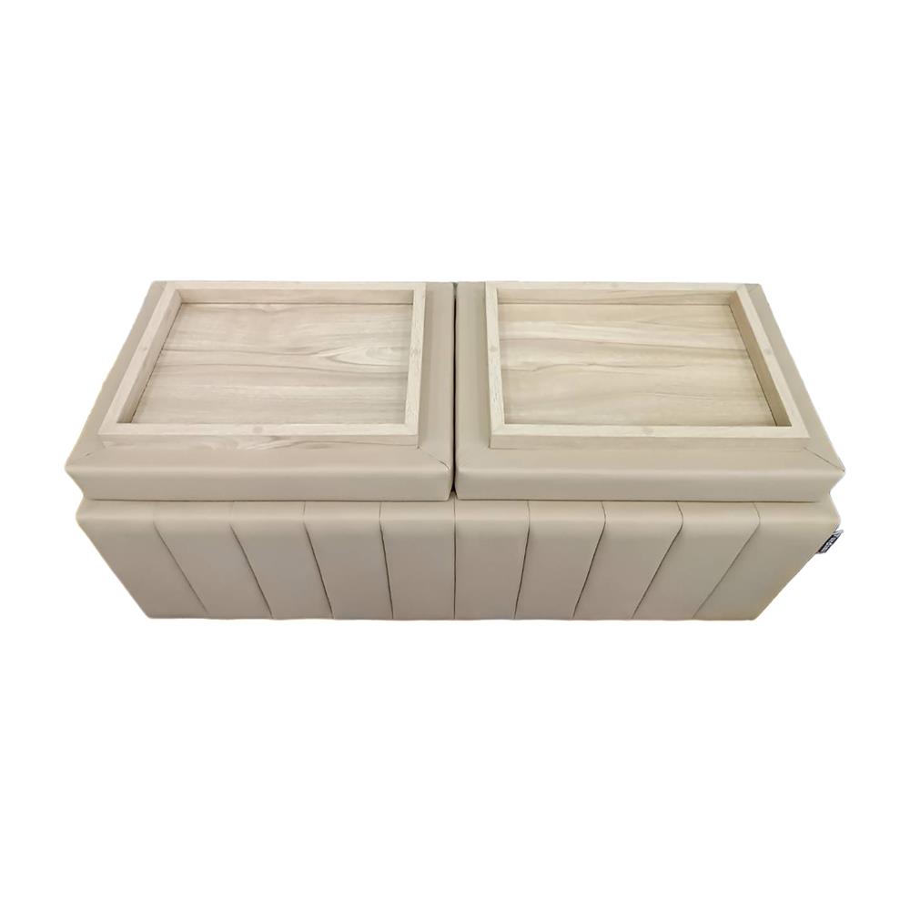 สตูลเหลี่ยม 2 ที่นั่ง FURDINI HELENA PU สีเบจ