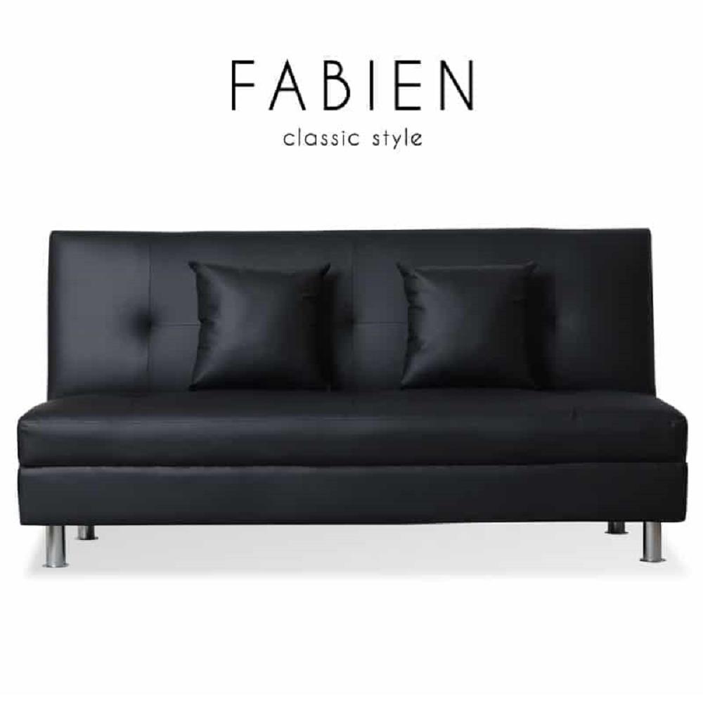โซฟาเบด AS FURNITURE FABIEN PVC สีดำ