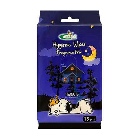ผ้าเช็ดทำความสะอาด FRESH PLUS SNOOPY แพ็ก 15 แผ่น