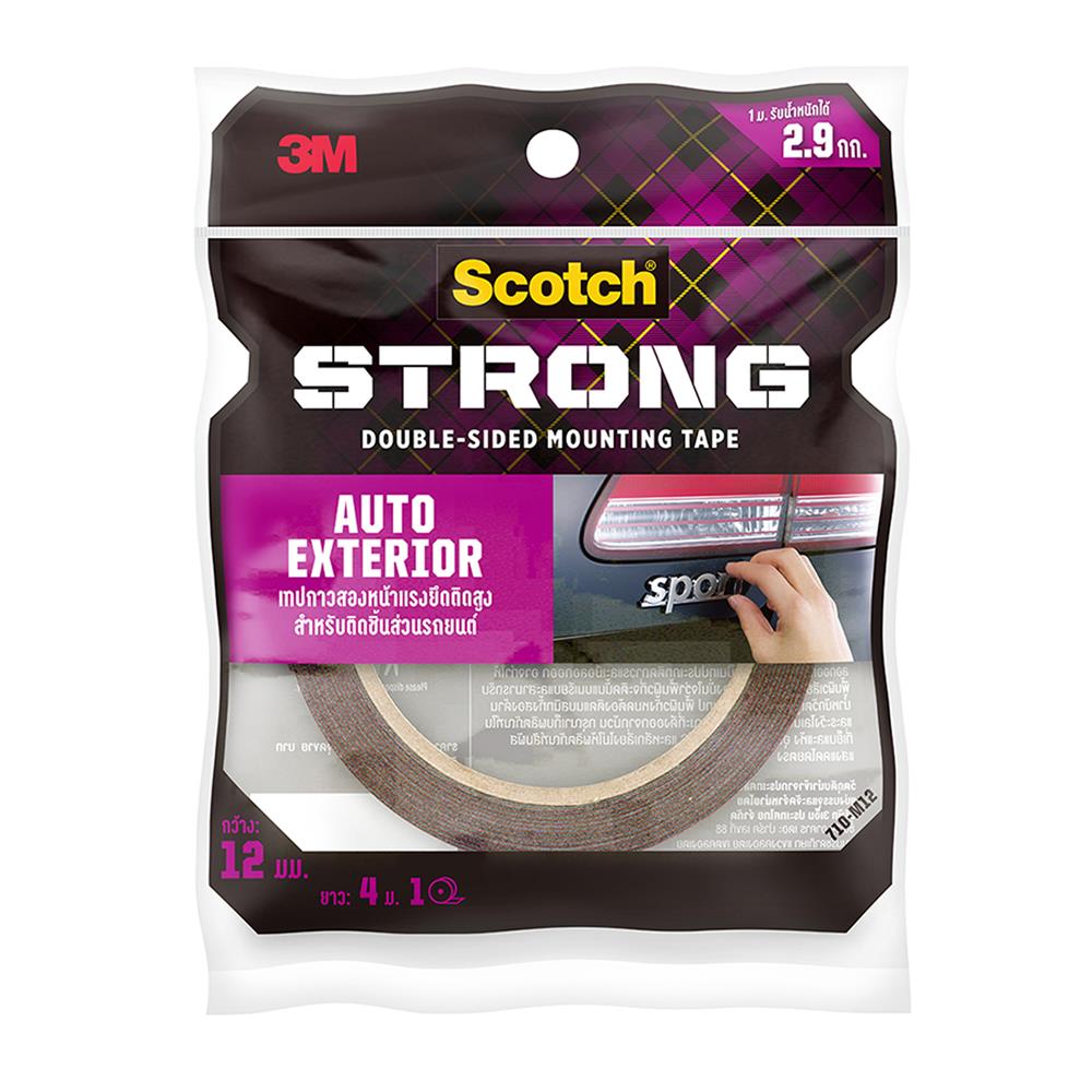 เทปกาว 2 หน้า แรงยึดติดสูง 3M สำหรับรถยนต์ 12 มม. x 4 ม.