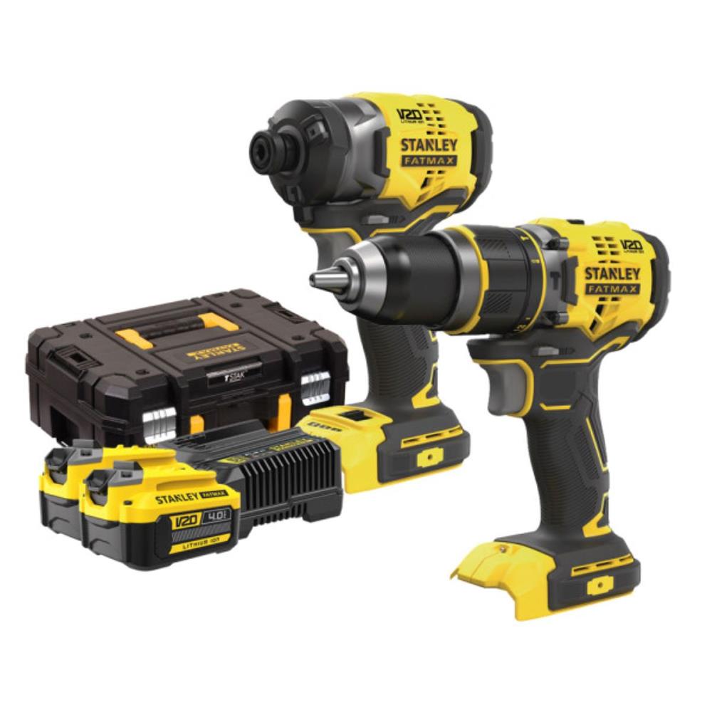 ชุดสว่านและไขควงกระแทกไร้สาย (พร้อมแบตเตอรี่) STANLEY SBDI469M2T-B1 20 โวลต์